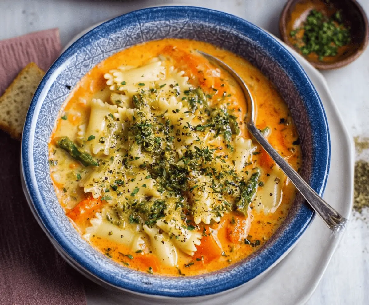 Cozy Vegan Creamy Pasta Soup