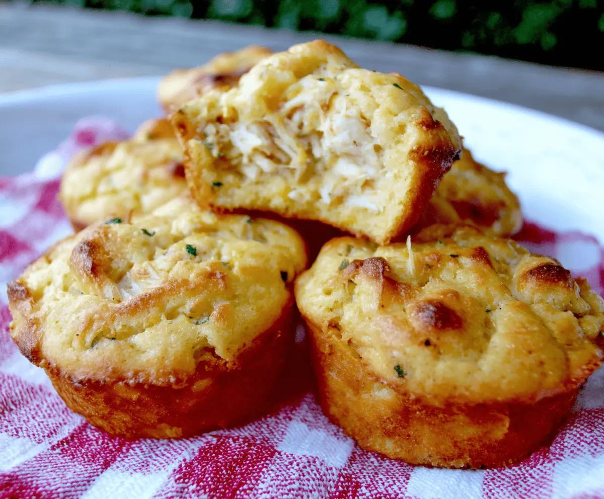 Delicious crab stuffed corn muffins with golden crust and flavorful seafood filling, perfect for seafood lovers and appetizer gatherings.