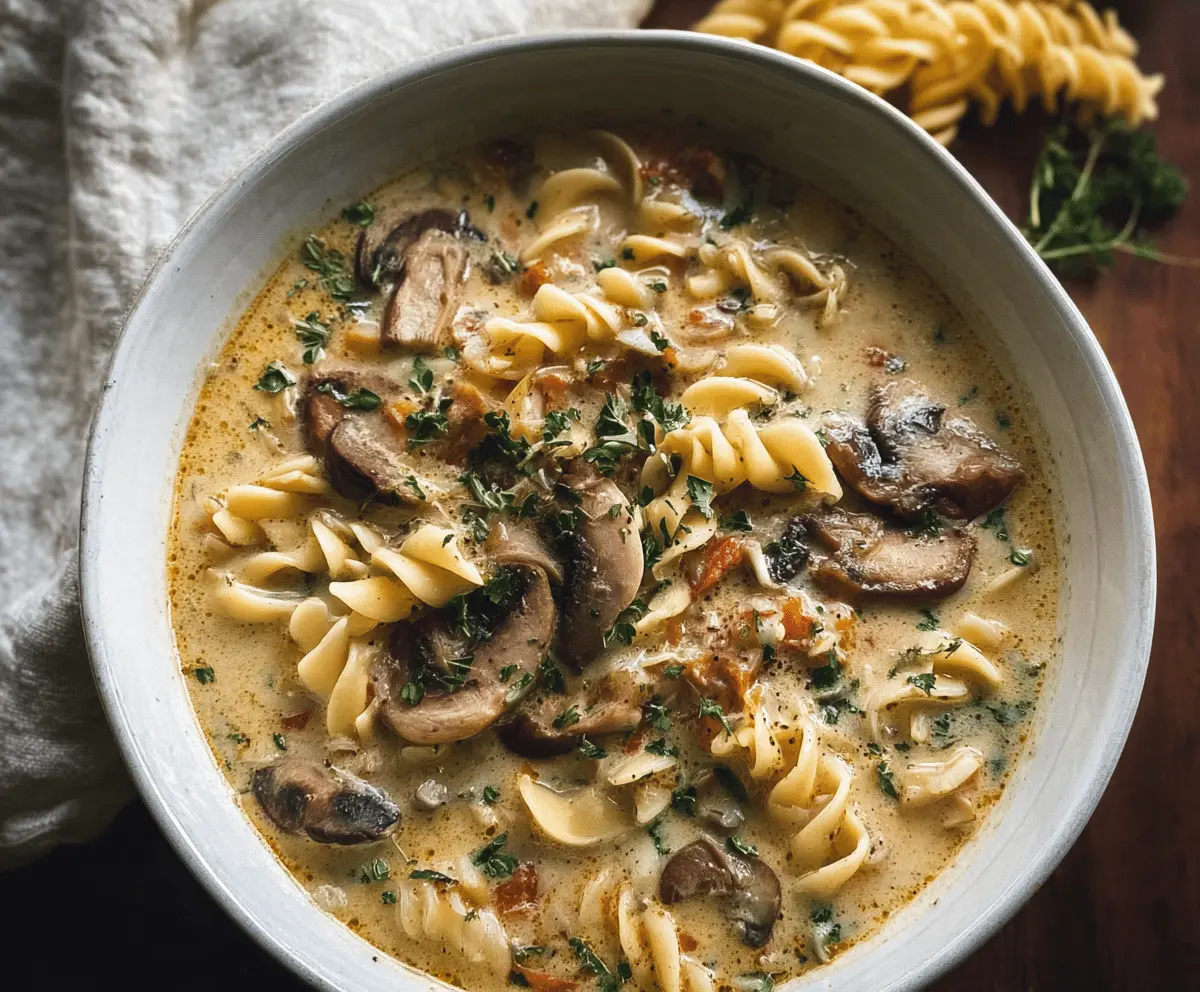 Creamy Mushroom Pasta Soup
