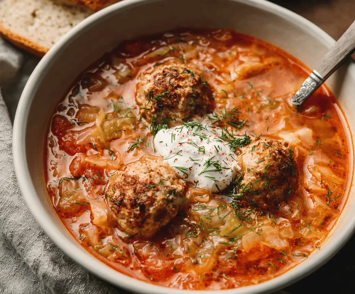 Easy Cabbage Meatball Soup