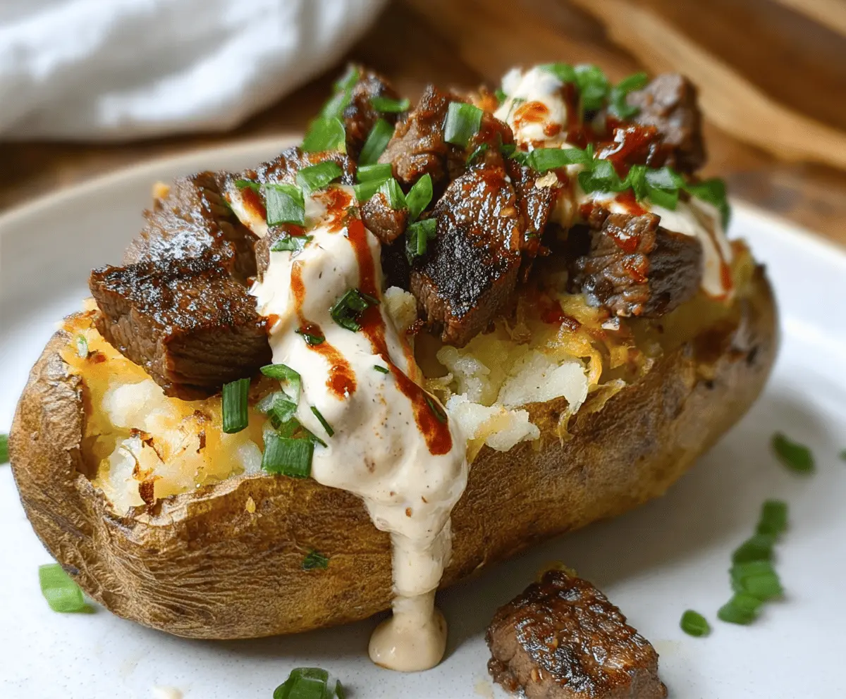 Loaded Baked Potato with Steak Bites