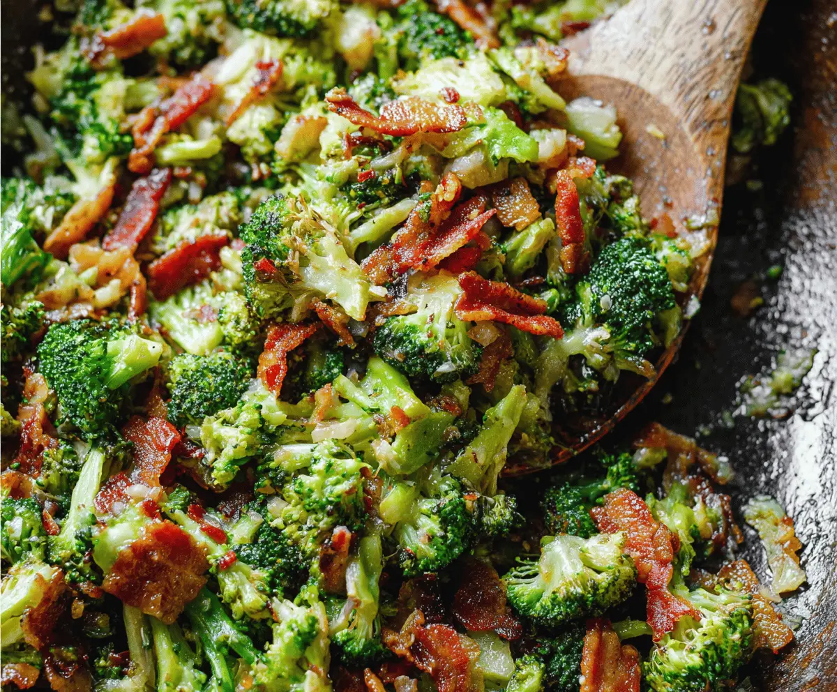 Pan-Fried Garlic Bacon Broccoli