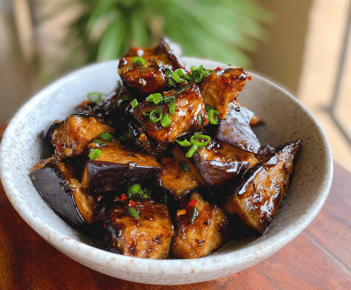 Sticky Garlic Eggplant