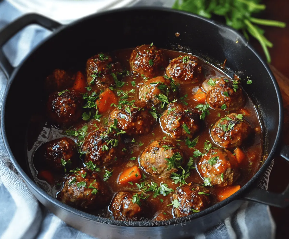 Stuffed Meatballs in Guinness Gravy
