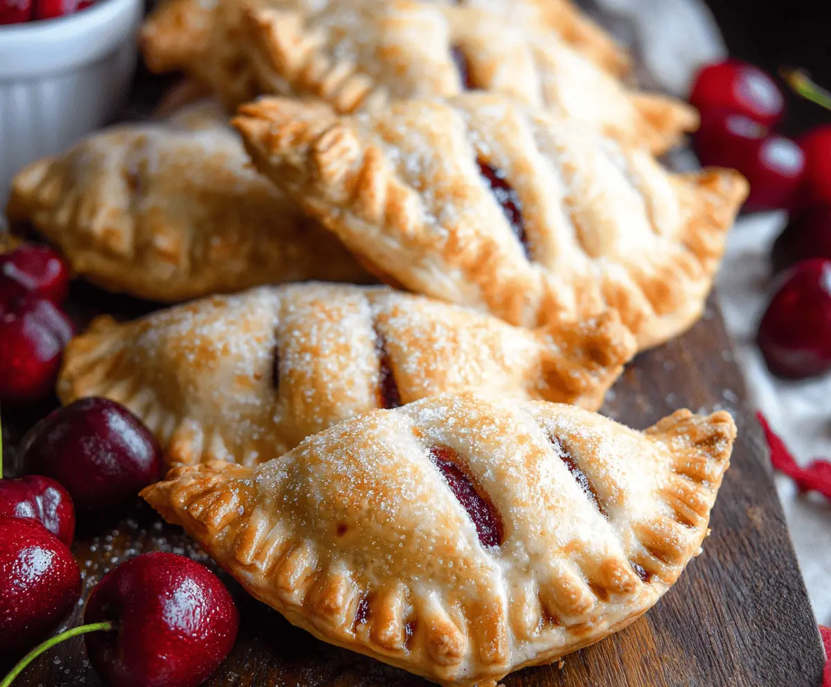 Delicious homemade cherry hand pies with flaky crust and fresh cherry filling.