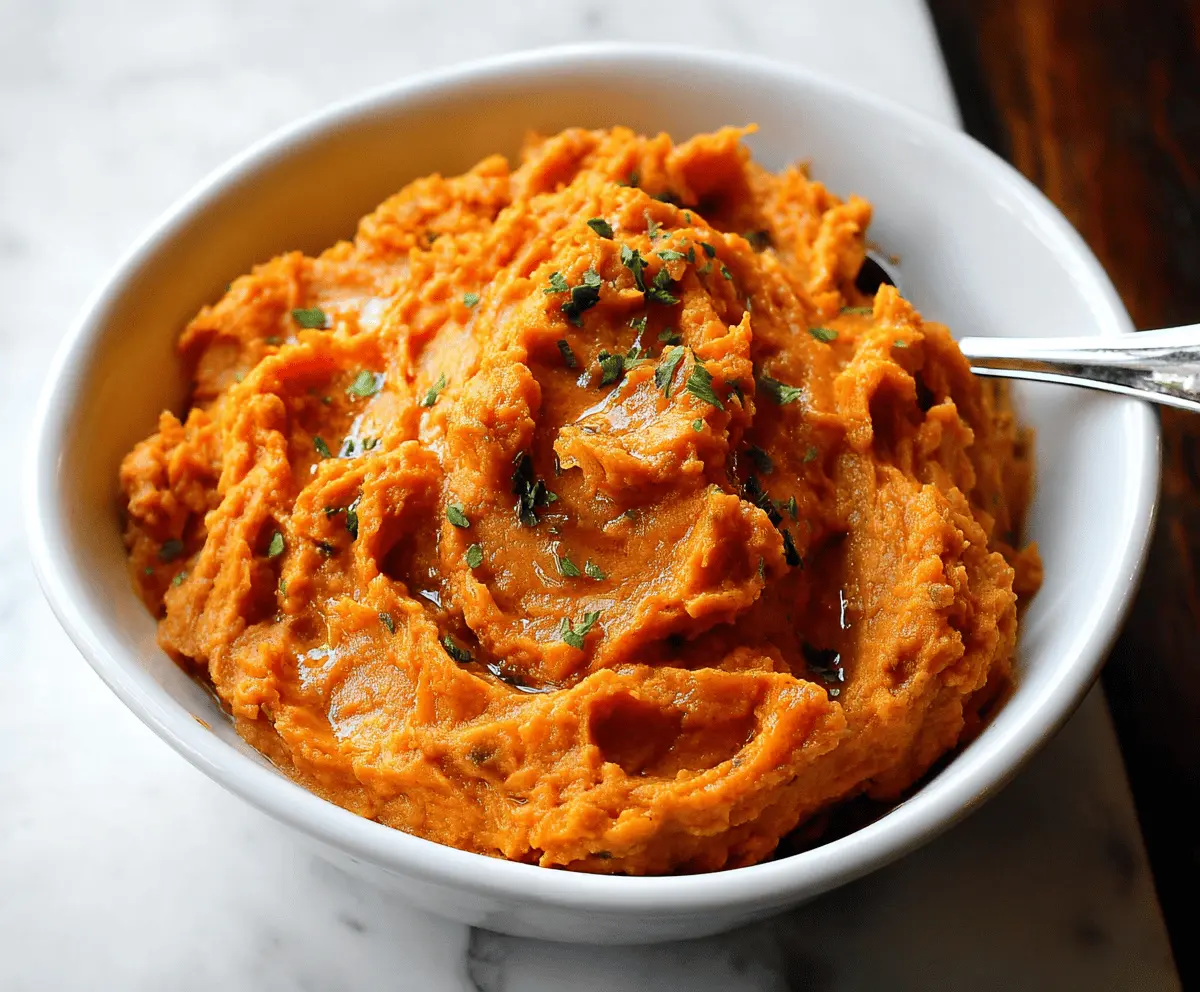 Creamy chipotle mashed sweet potatoes served as a flavorful side dish.