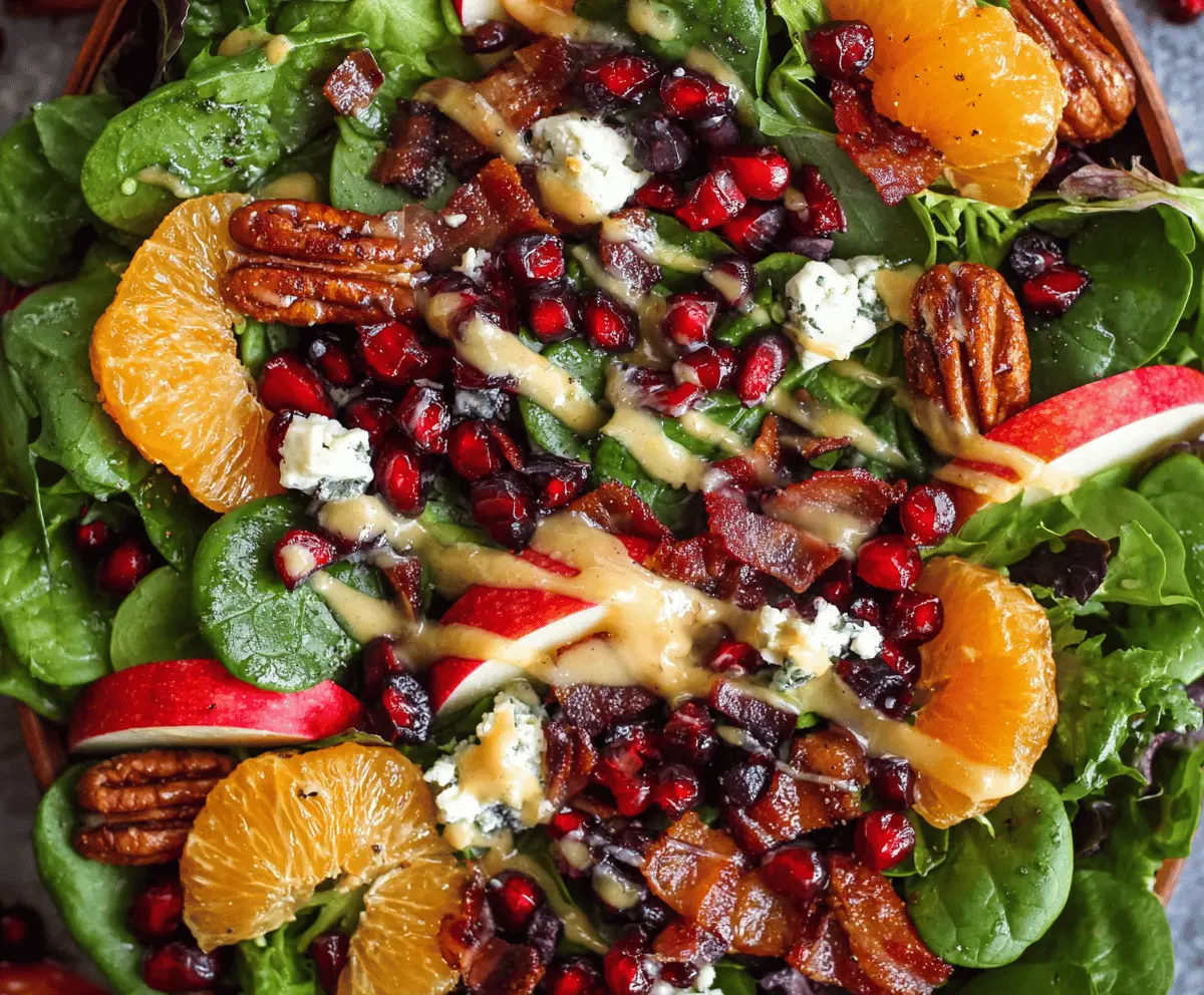 Christmas Salad with a Sweet & Savory Honey Mustard Dressing