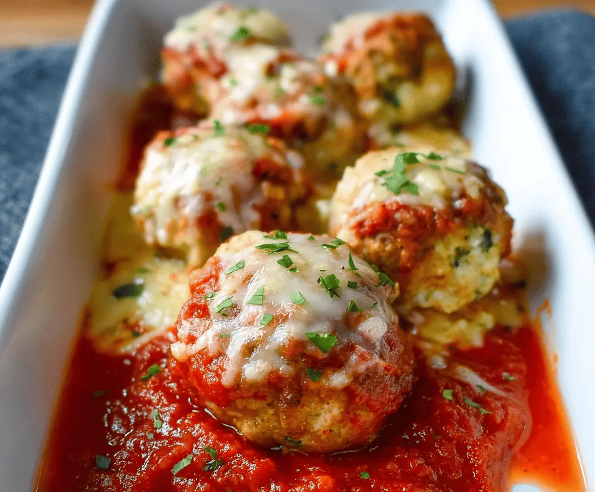 Easy Baked Chicken Parmesan Meatballs