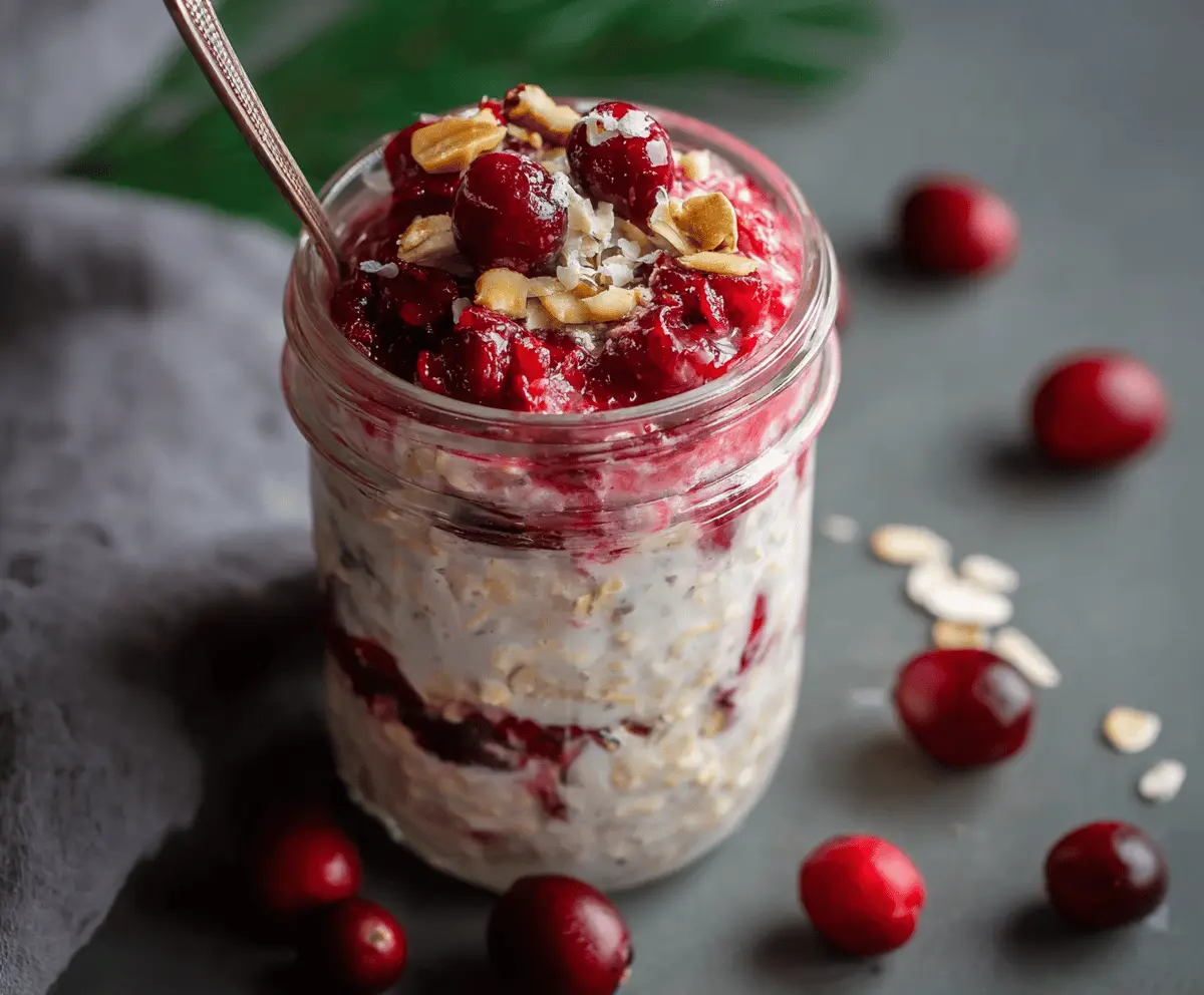 Easy Healthy Cranberry Overnight Oats