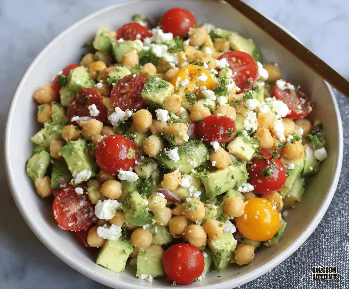 Feta Avocado Chickpea Salad