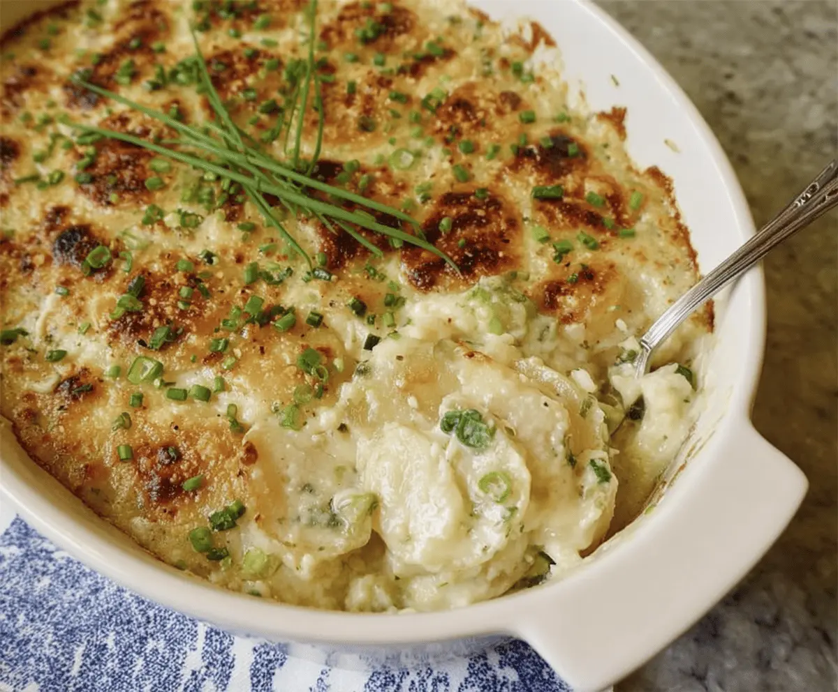 Garlic Cream Scalloped Potatoes