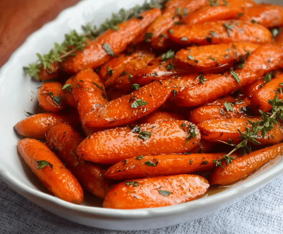 Delicious glazed carrots for Christmas and Thanksgiving, cooked to perfection with a shiny, caramelized glaze.