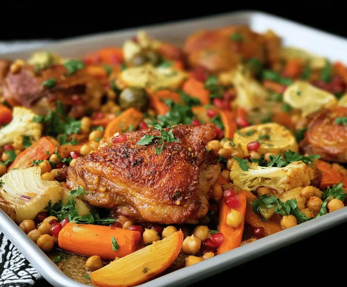 Moroccan Chicken Thigh Sheet Pan Dinner