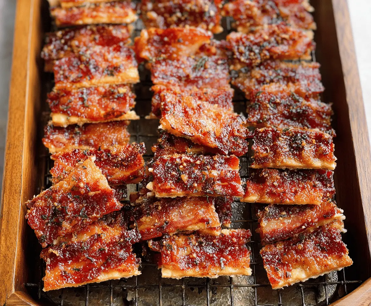 Parmesan Candied Bacon Crackers