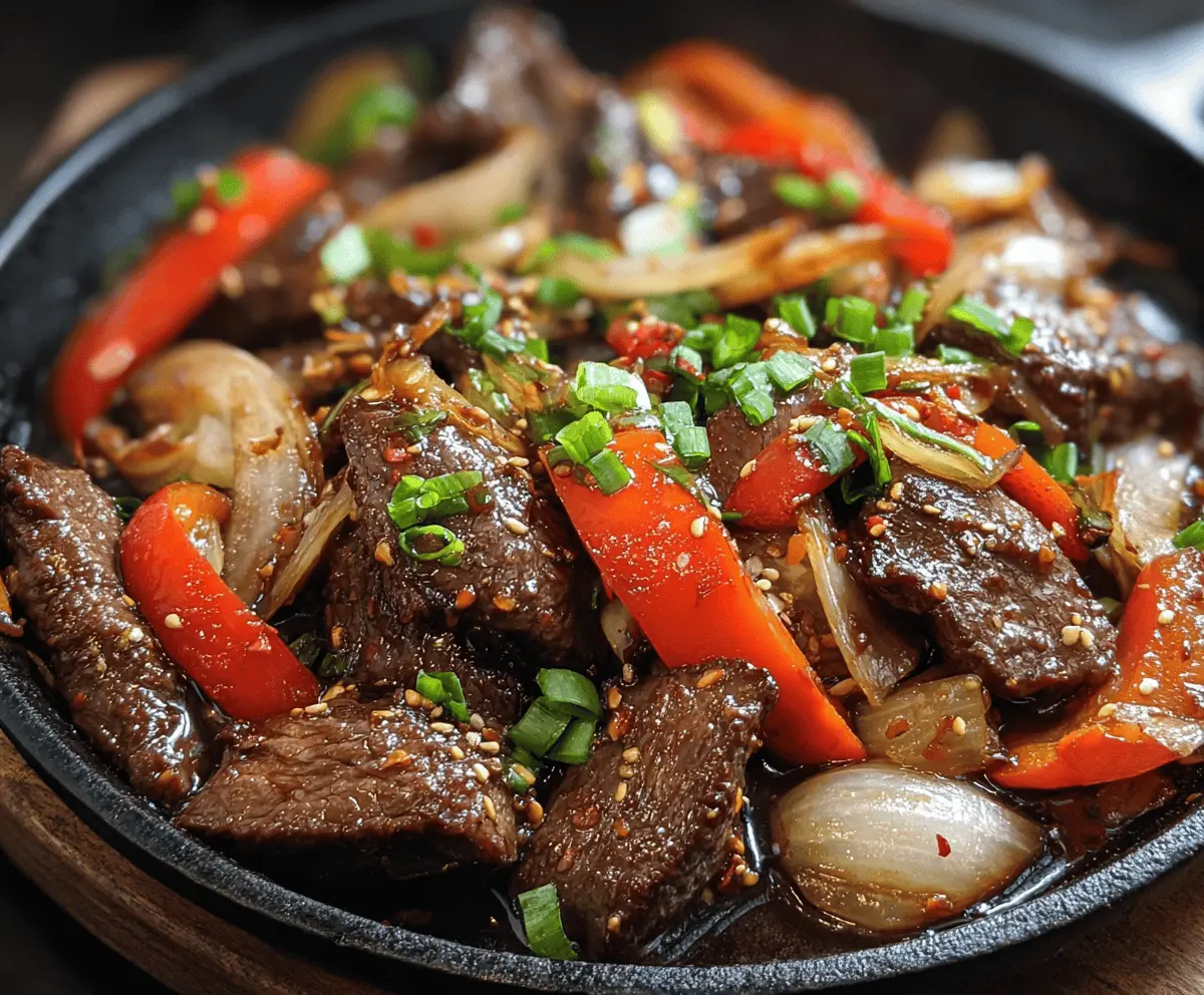 Sizzling Chinese Pepper Steak with Onions