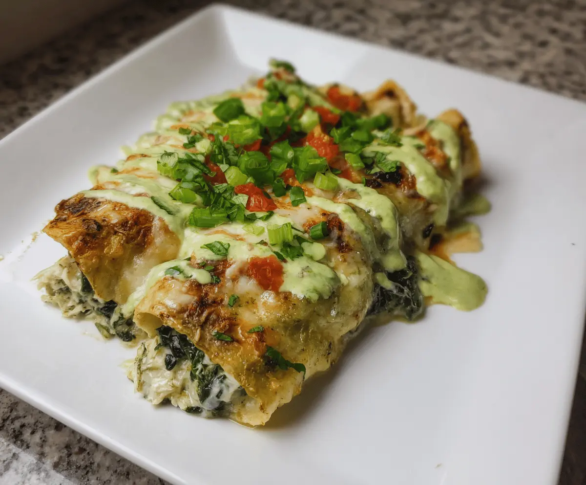 spinach & artichoke chicken enchiladas