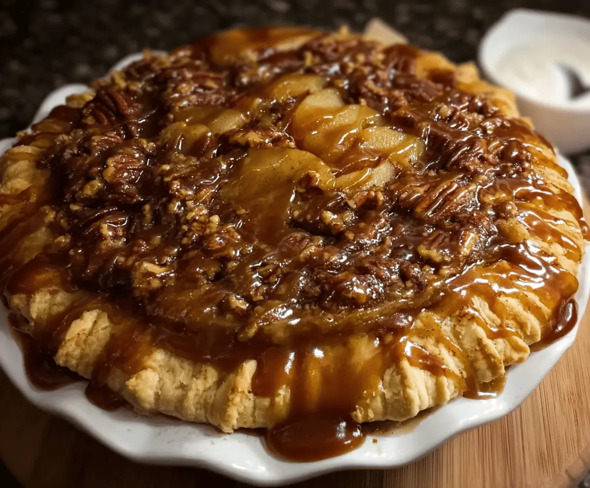Upside-Down Caramel Apple Pie