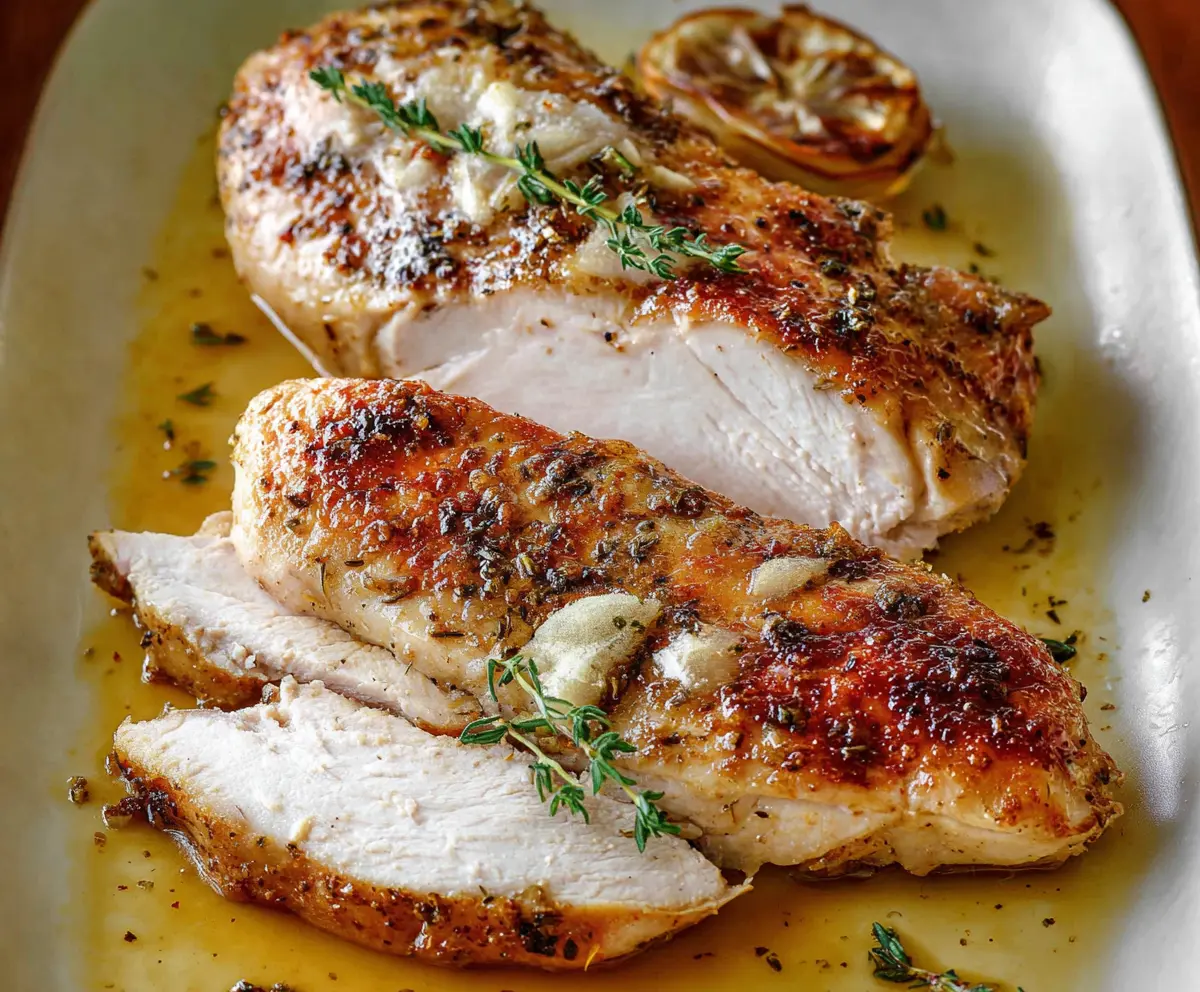 Juicy and tender turkey breast roasted to perfection, ideal for a delicious holiday meal.