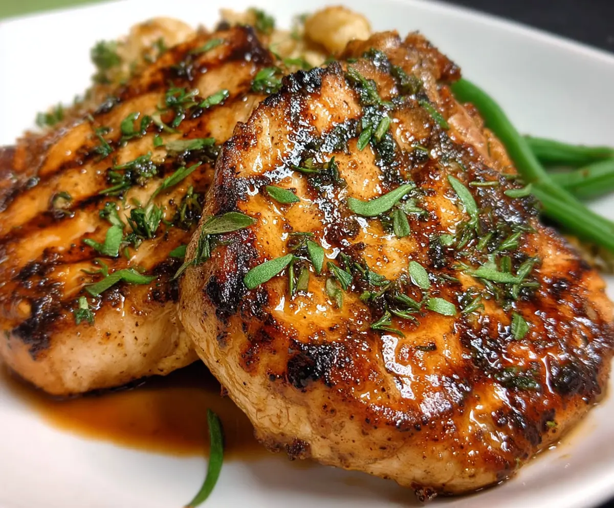 Juicy Chesapeake Bay Pork Chops grilled to perfection with herbs and spices.