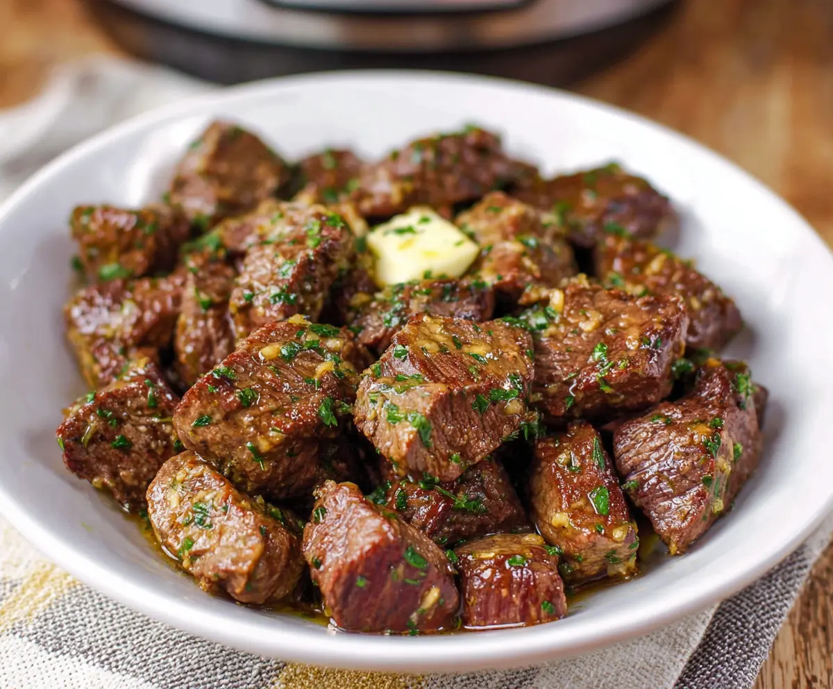 Crockpot Garlic Butter Steak Bites