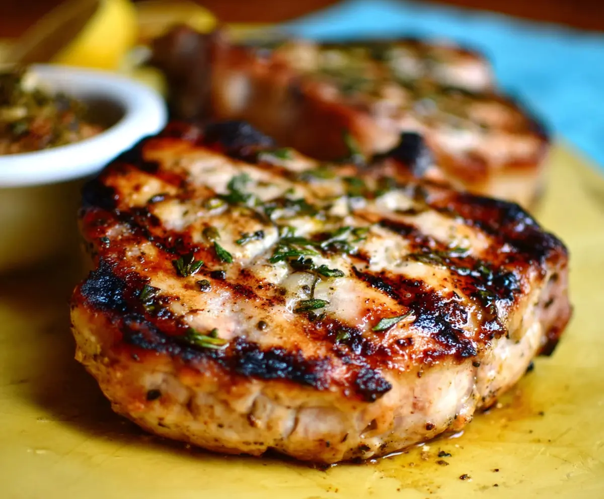 Grilled Lemon Herb Pork Chops