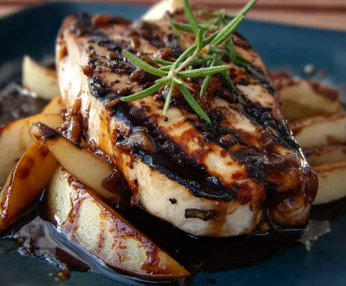 Grilled Pork Chops with Balsamic Caramelized Pears