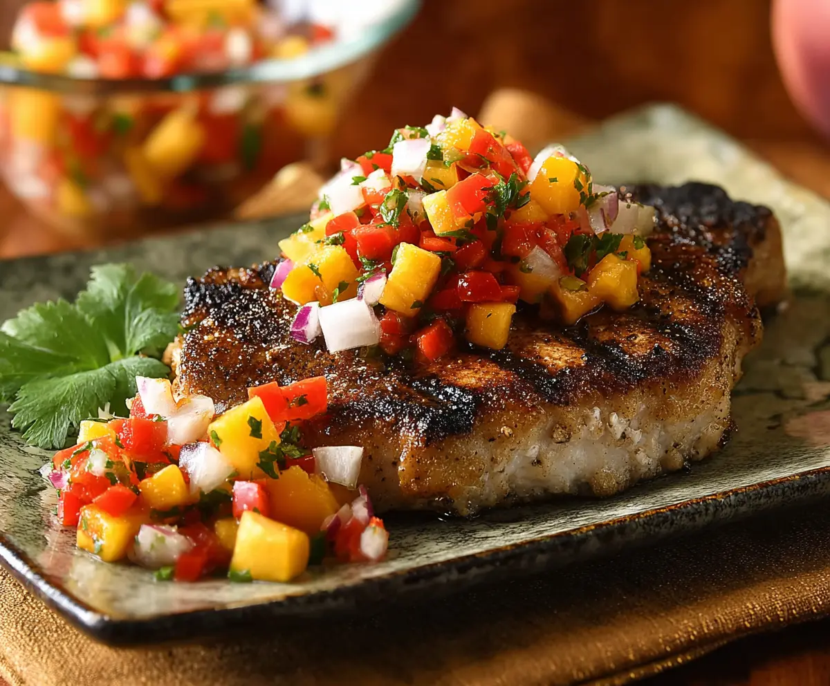 Grilled Pork Chops with Fresh Nectarine Salsa