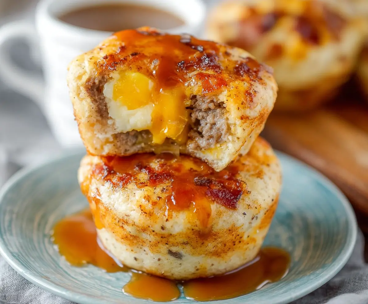 Delicious homemade McGriddle muffins with crispy bacon and melted cheese.