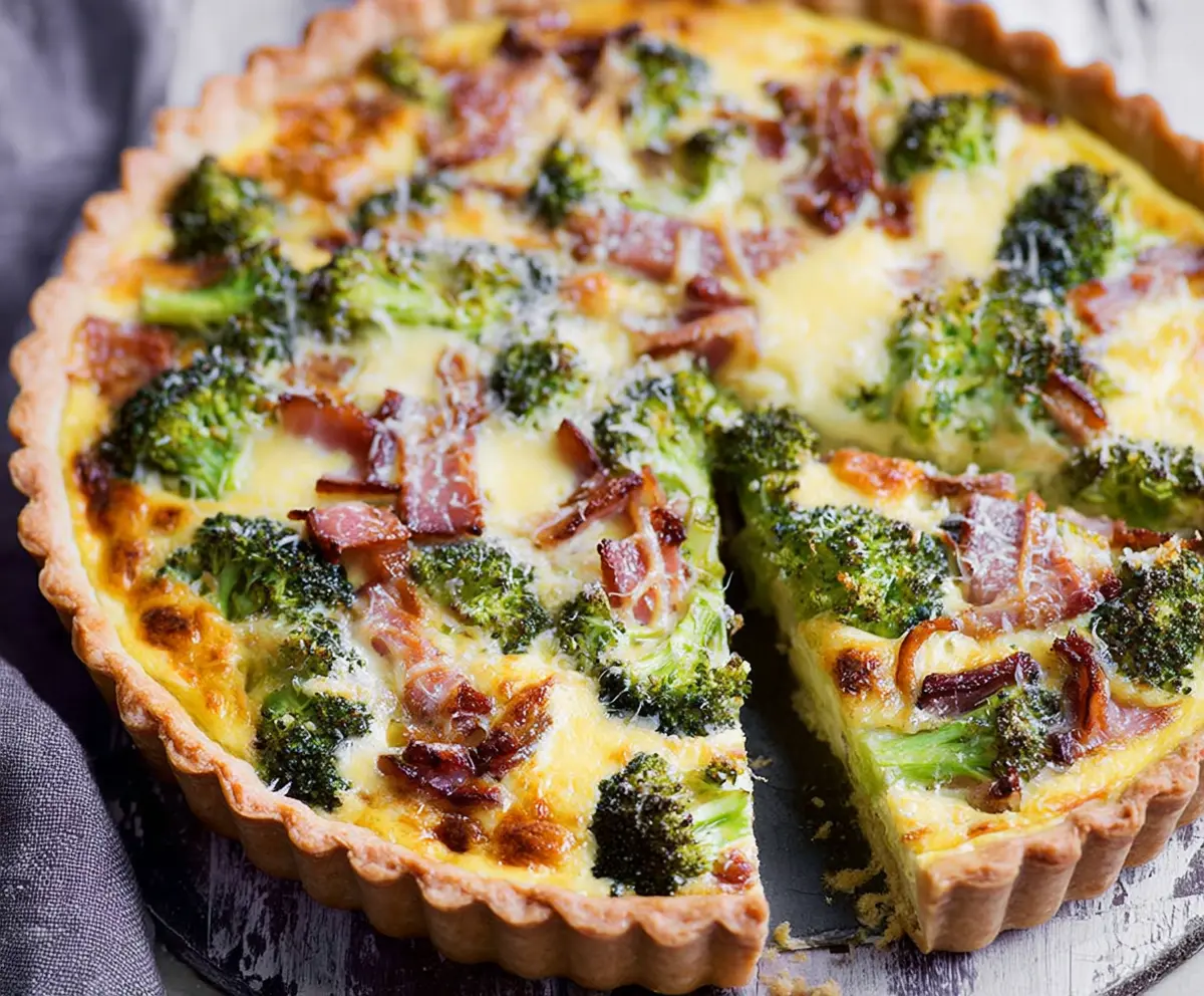 Savory Tart with Ham and Broccoli Recipe