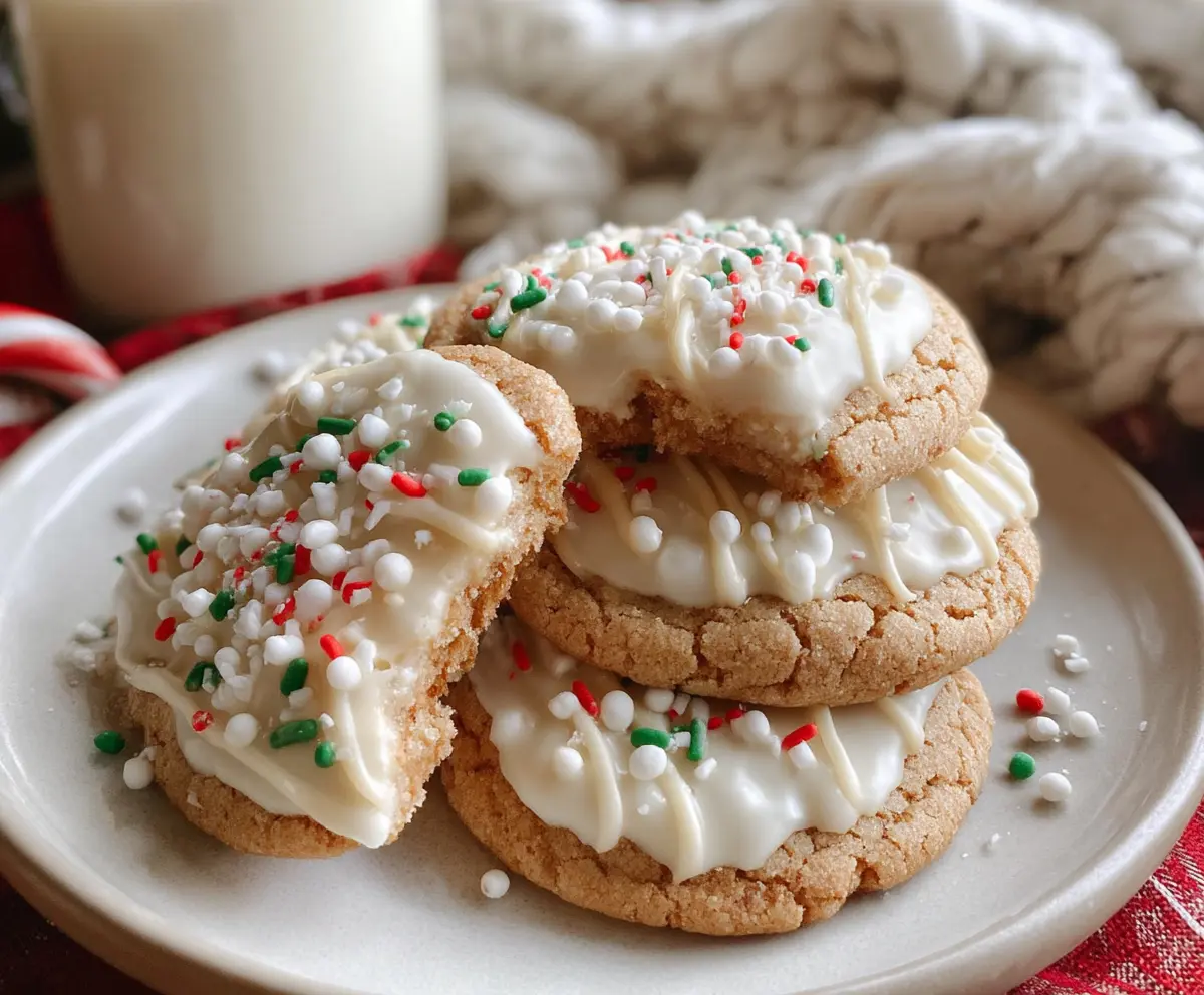 White Chocolate Covered Eggnog Cookies