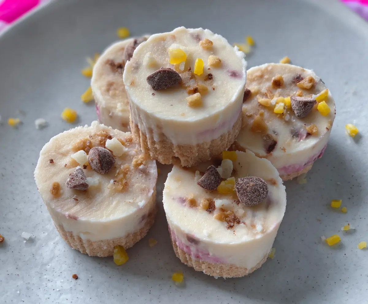 Delicious FROYO banana cream bites with fresh banana and creamy yogurt coating