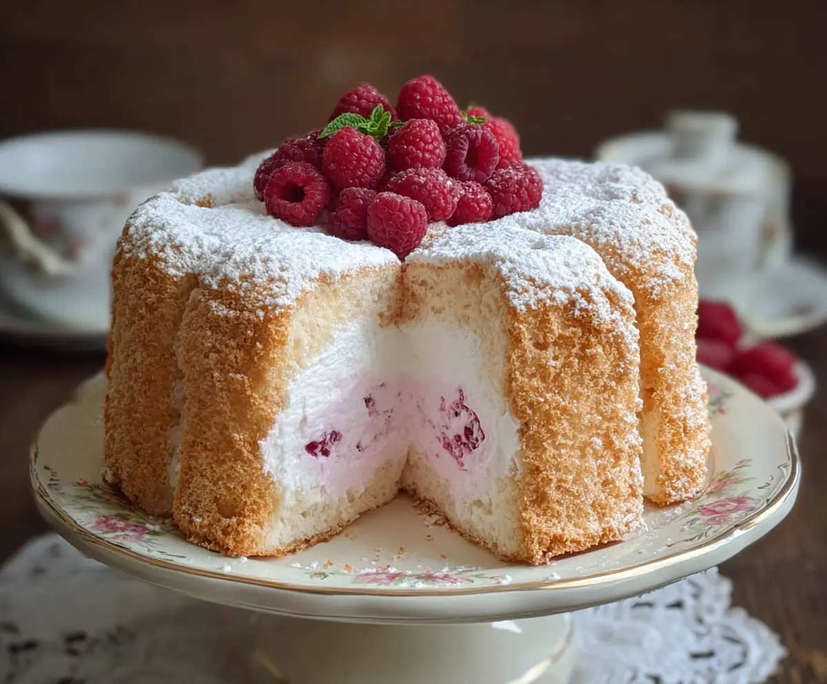 Raspberry Angel Food Cake