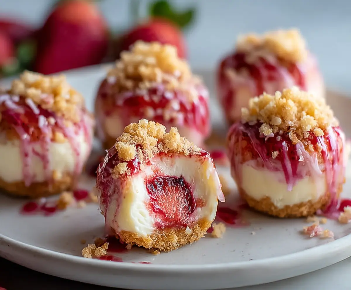 Strawberry Crunch Cheesecake Bites