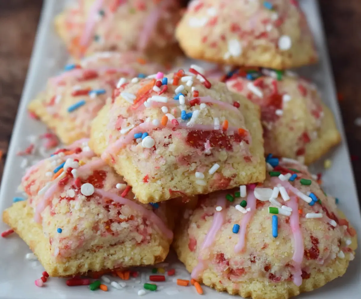 Strawberry Pop Tart Cookies 