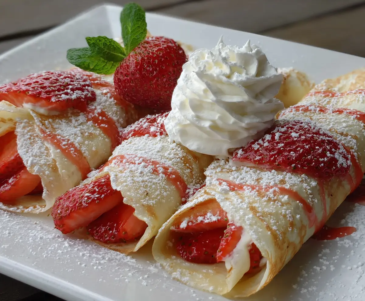 Creamy Strawberry Crepes