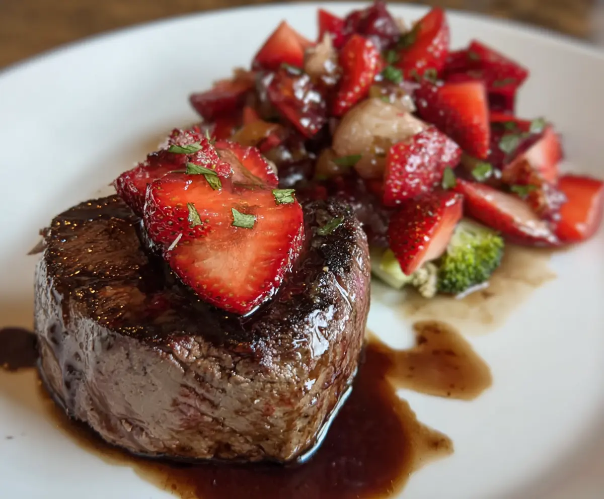 Filet Mignon and Balsamic Strawberries