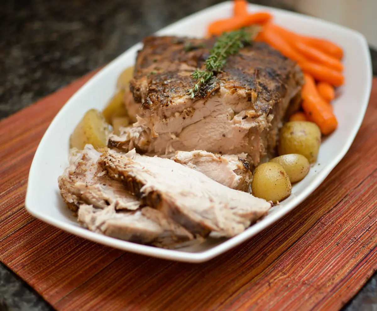 Juicy pressure cooker pork roast cooked to perfection with crispy edges and tender meat.