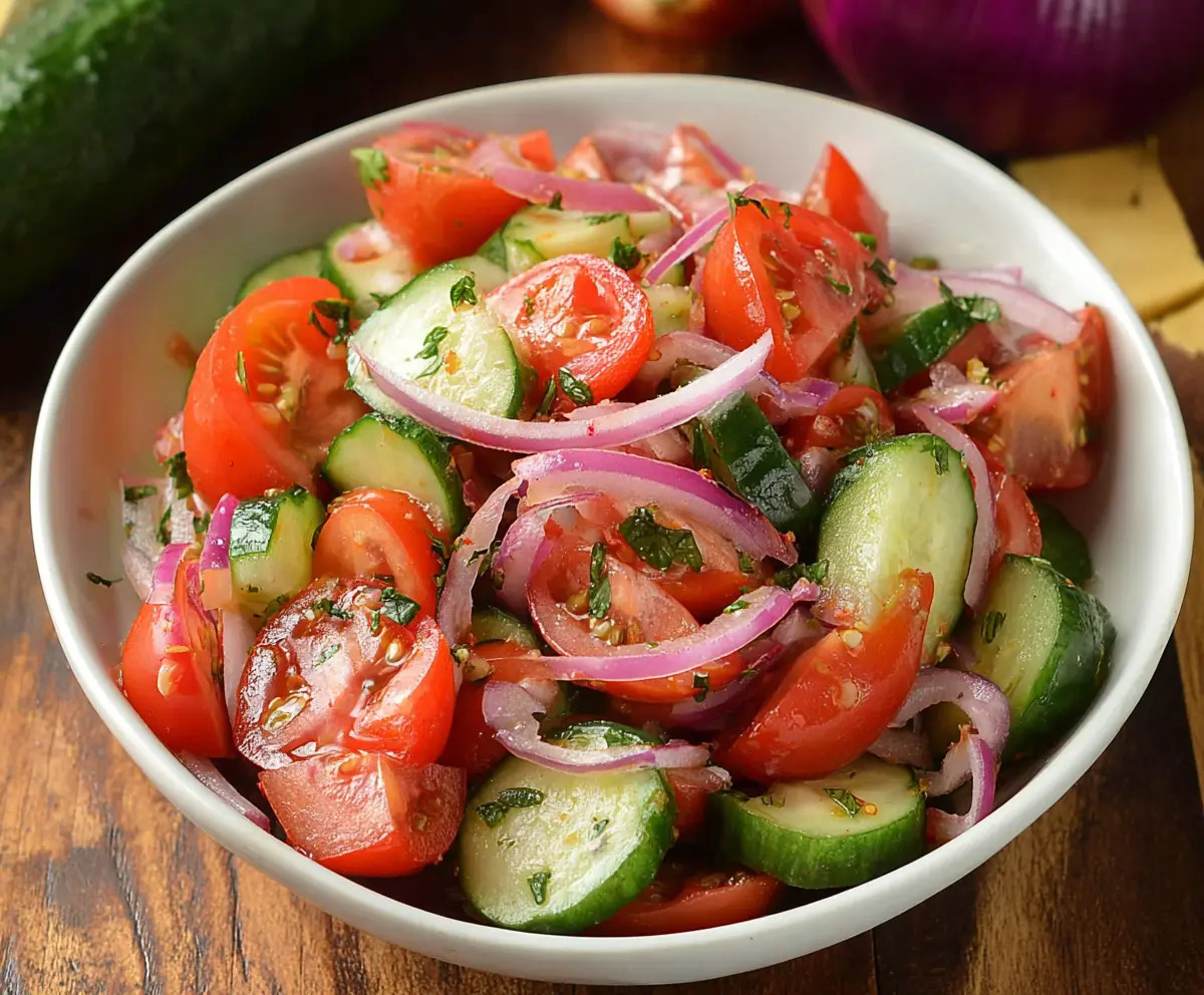 Refreshing Cucumber Tomato Red Onion Salad for Summer Bliss