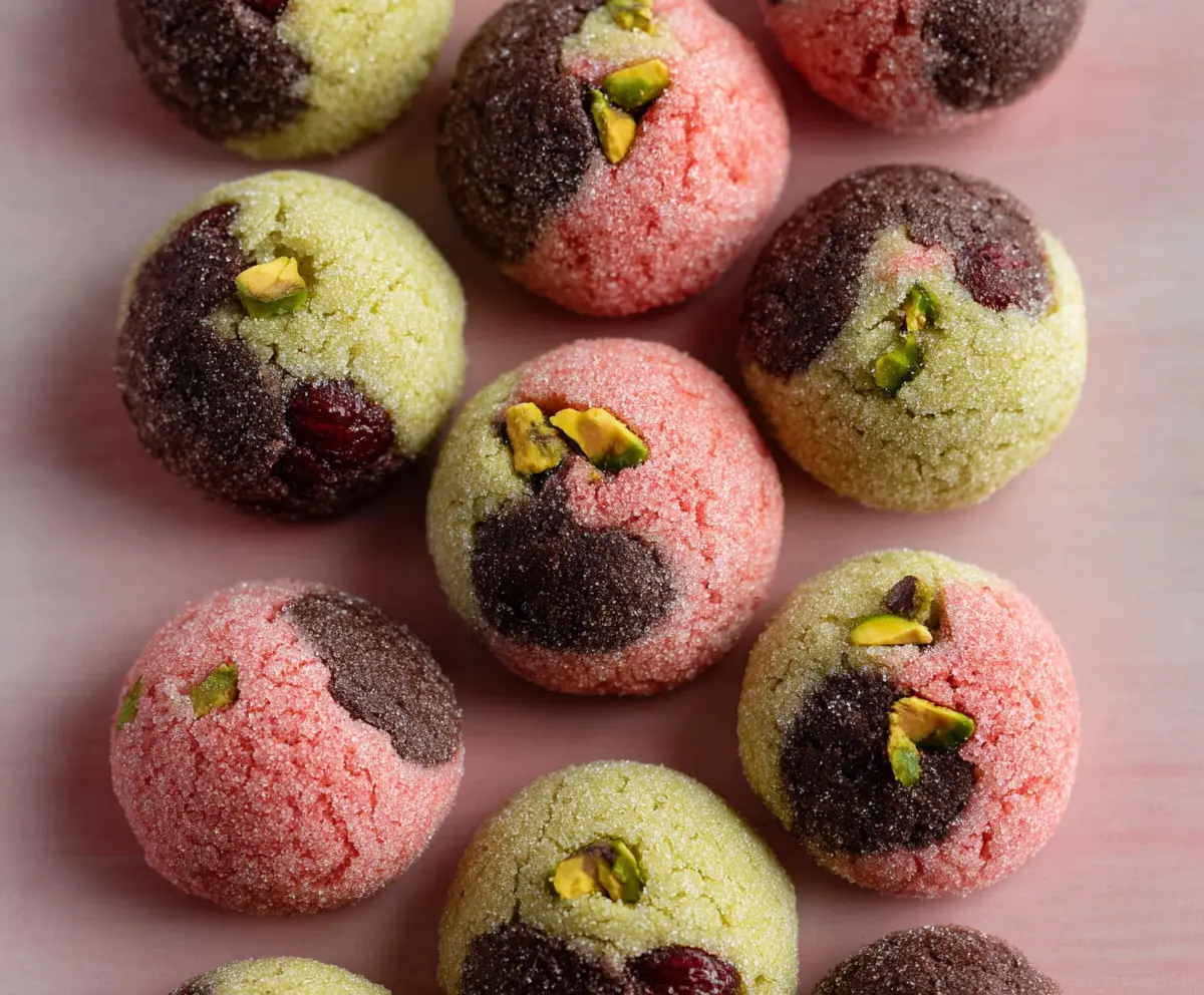 Spumoni Cookies (Cherry, Pistachio, Chocolate)