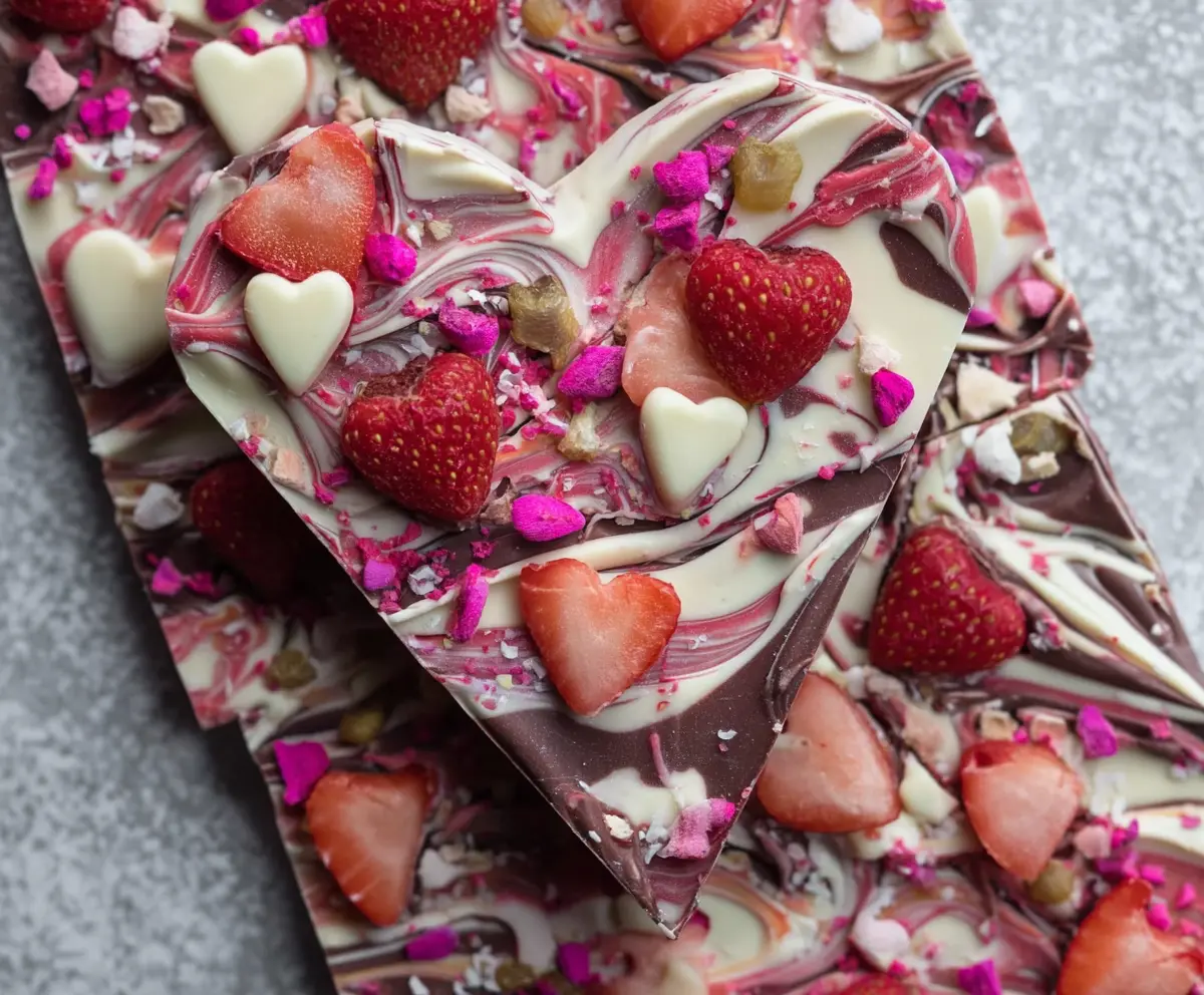 Strawberry Heart Bark
