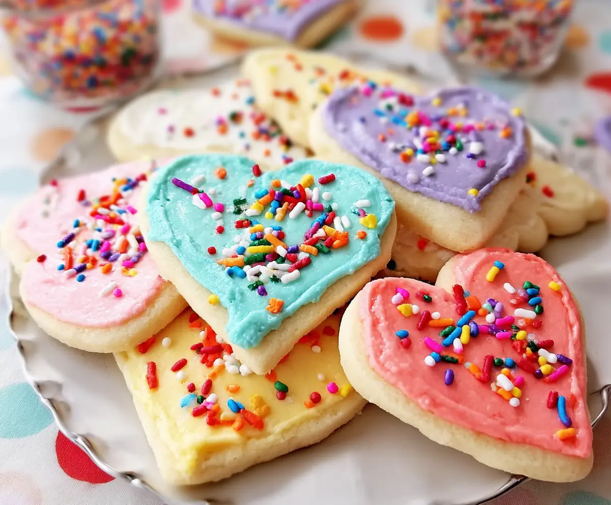 Decorative rolled sugar cookies on a baking tray ready to be served