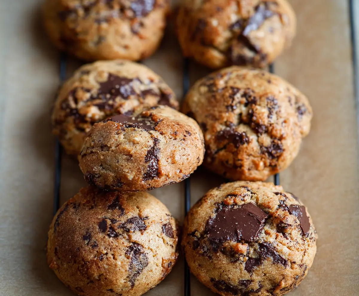 Delicious Vietnamese cinnamon chocolate chip cookies fresh out of the oven, showcasing a golden-brown crust and melty chocolate chips.