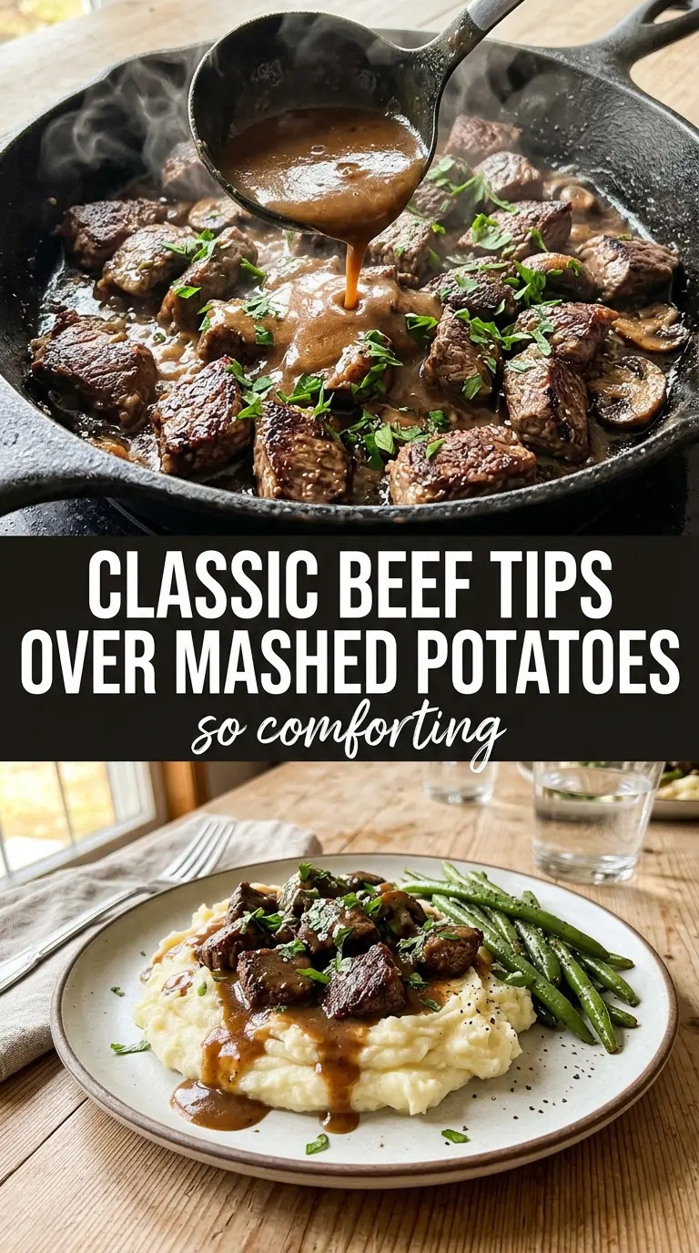 Beef Tips and Gravy savory skillet comfort food