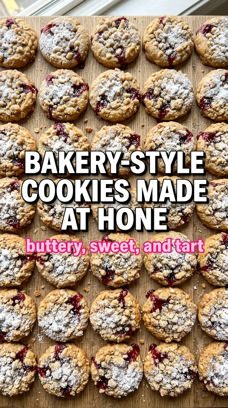 Raspberry Crumble Cookies Costco Copycat buttery jammy crumbly