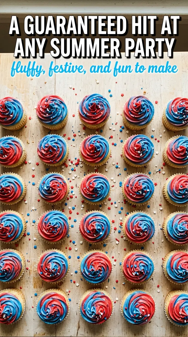 Red White and Blue Cupcakes colorful vanilla
