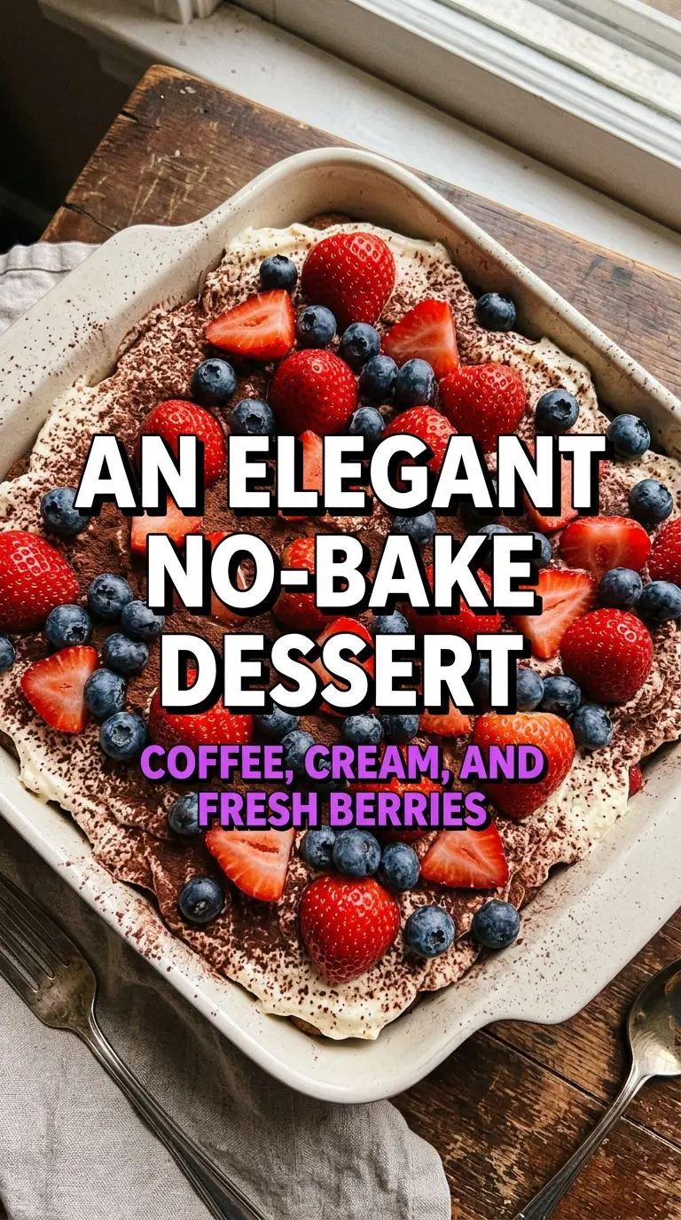 Summer Berry Tiramisu No Bake creamy berries