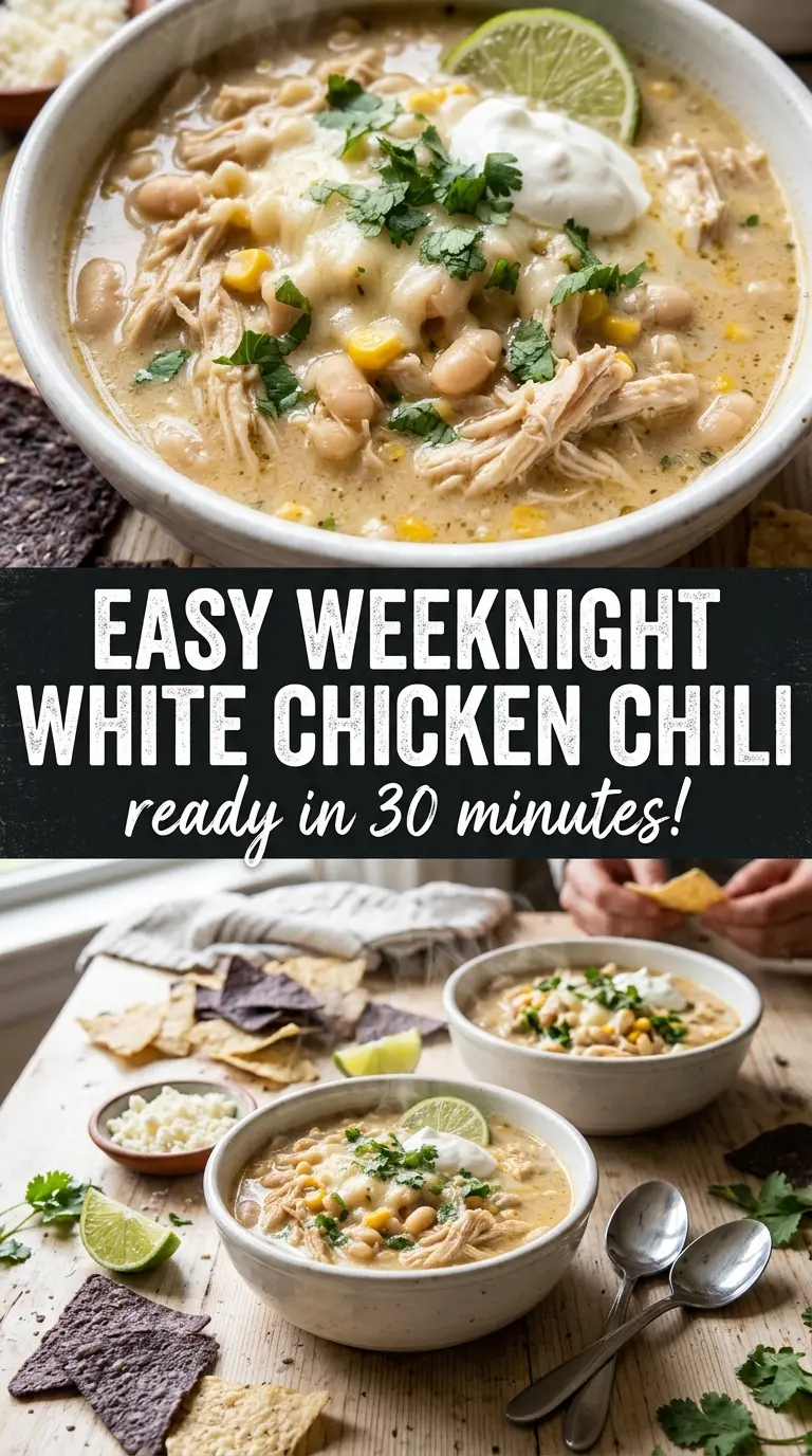 Creamy White Chicken Chili Using Rotisserie Chicken creamy hearty comforting