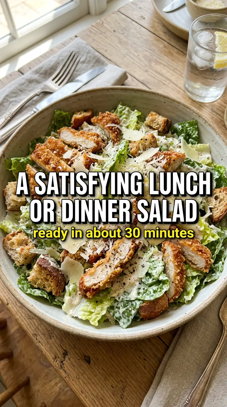 Crispy Chicken Caesar Salad with Homemade Flavor crispy romaine parmesan