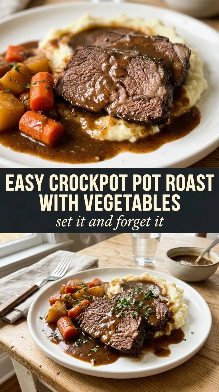 slow cooker pot roast tender beef carrots potatoes