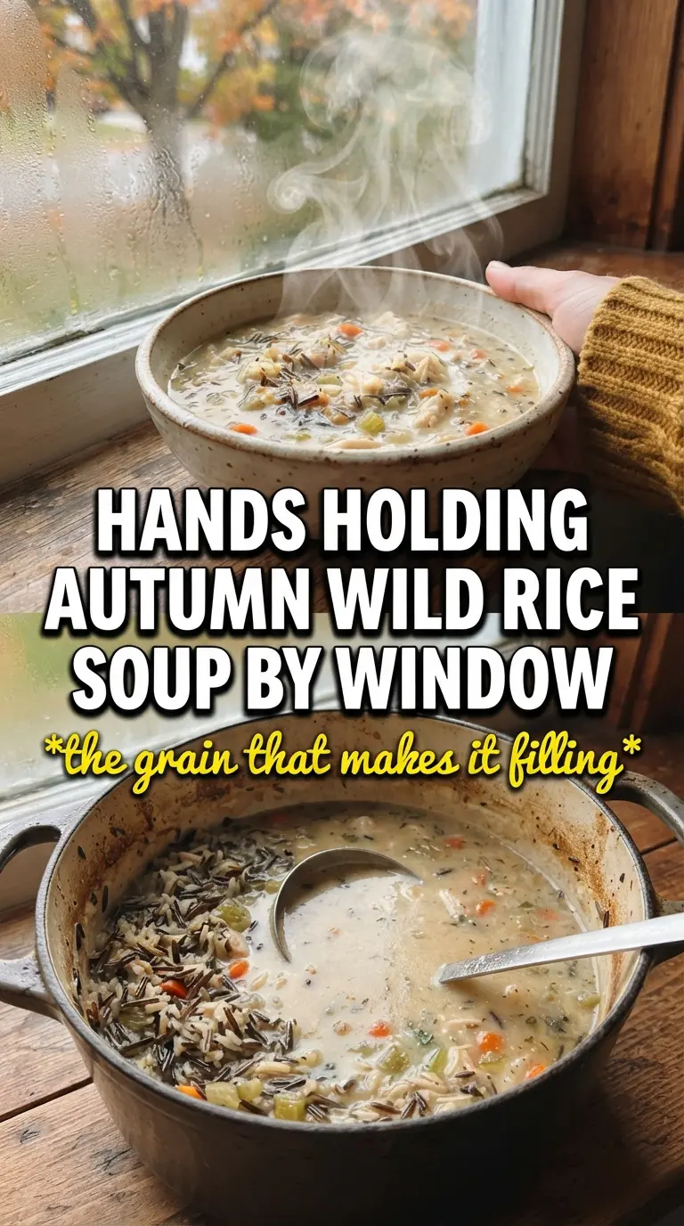 Autumn wild rice soup creamy chewy hearty